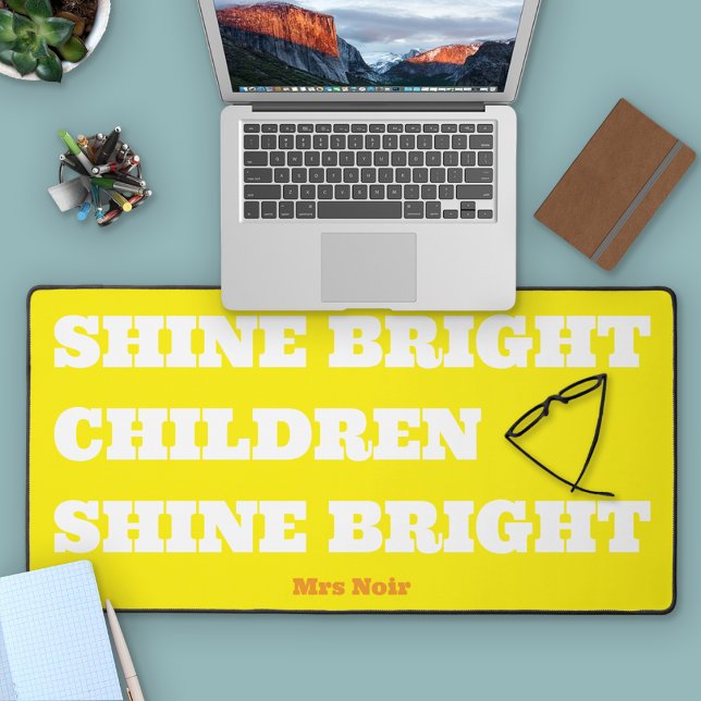 Uplifting Shine Bright Children Teacher Gift Desk Mat (Shine Bright In 5th Grade Deskmat)