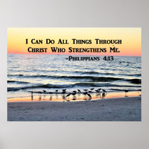 UPLIFTING SUNRISE PHILIPPIANS 4:13 POSTER