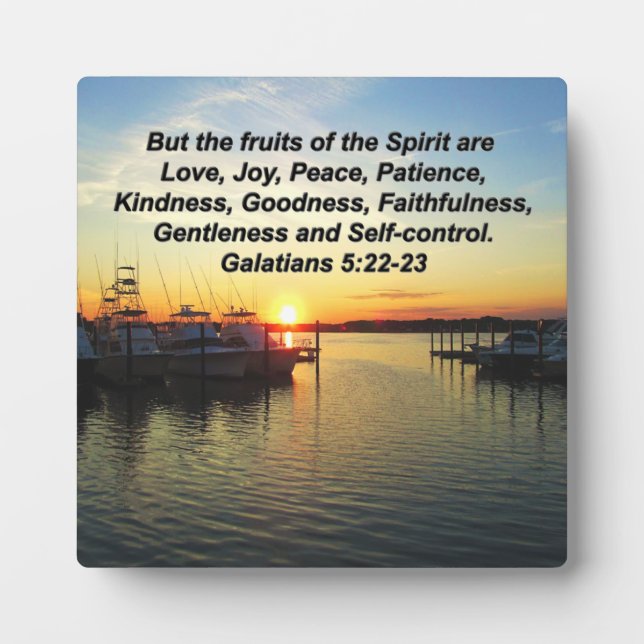 UPLIFTING SUNSET FRUITS OF THE SPIRIT DESIGN PLAQUE (Front)