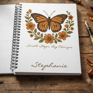 Uplifting Warm Amber Botanical Monarch Planner