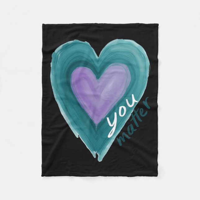 Uplifting you  Suicide Prevention Heart Design  Fleece Blanket (Front)