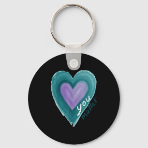 Uplifting you Suicide Prevention Heart Design Key Ring