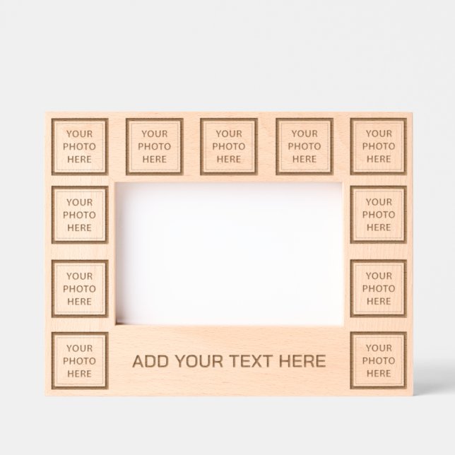 Upload 11 Photos & Add Text – Customise Picture Etched Frames (Front)
