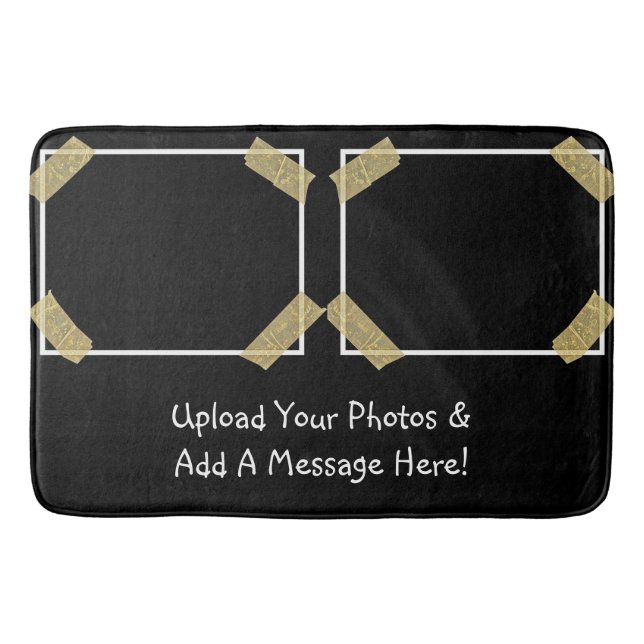 Upload 2 Photos and Add a Custom Personal Message Bath Mat (Front)