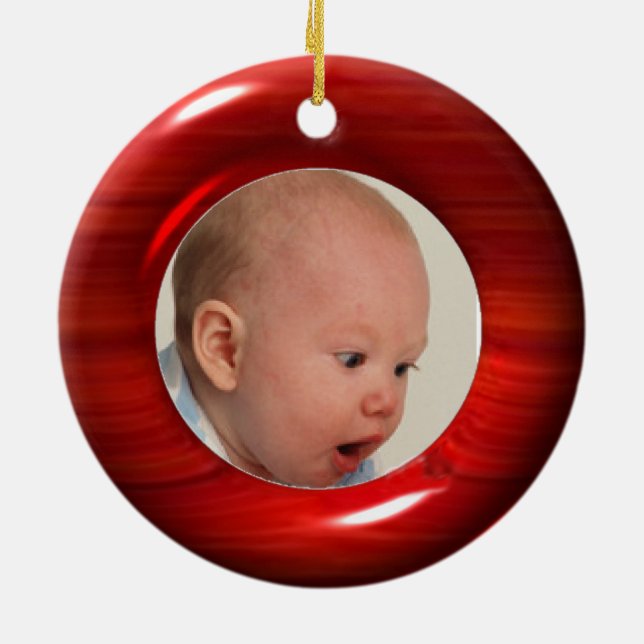 Upload 2 photos to cherry wood illusion ornament (Back)