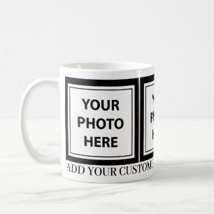 Upload 3 Photos & Add Text – Customise Picture Coffee Mug