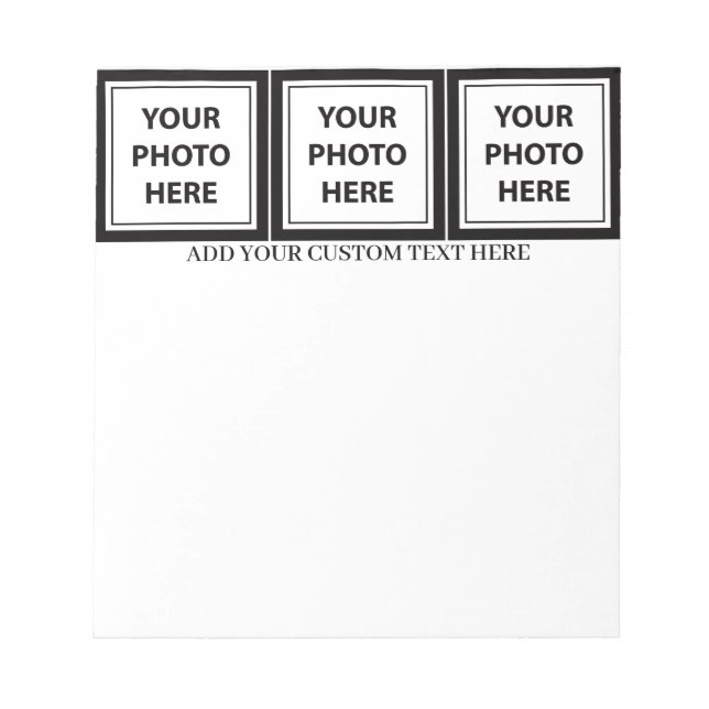 Upload 3 Photos & Add Text – Customise Picture Notepad (Front)