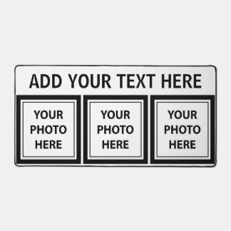 Upload 3Photos & Add Text – Simple Picture Desk Mat
