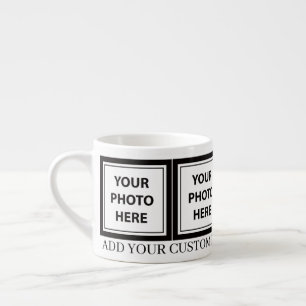 Upload 4 Photos & Add Text – Customize Picture Espresso Cup
