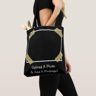 Upload a Photo and Add a Custom Personal Message Tote Bag