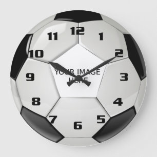Upload a Photo Create your Custom Soccer Ball Large Clock