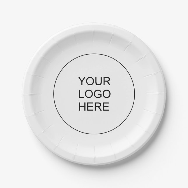 Upload Business Company Logo Text Template Paper Plate (Front)