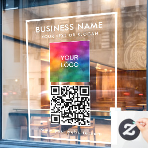 Upload Business Logo Add Text QR Code Vertical