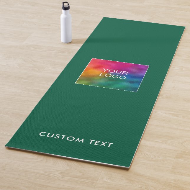 Upload Business Logo Custom Text Name Template Yoga Mat (In Situ)