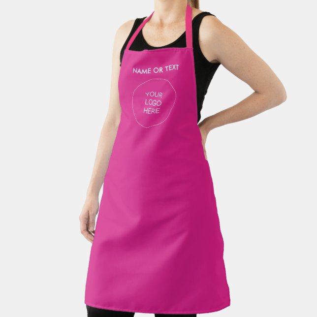Upload Business Logo Here Add Text Or Name Pink Apron (Insitu)