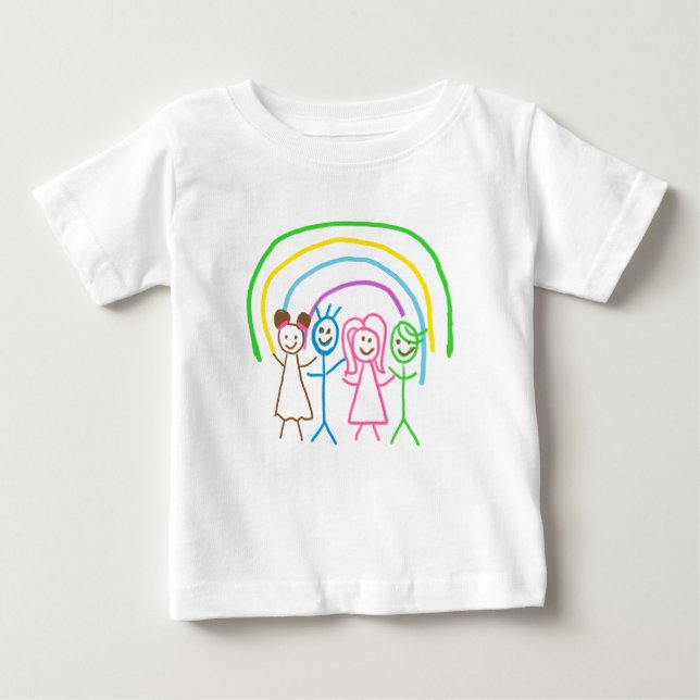 Upload Childs Drawing Turn Kids Artwork to Baby T-Shirt (Front)