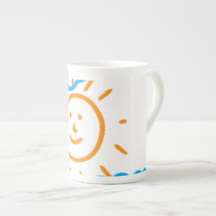 Upload Childs Drawing Turn Kids Artwork to  Bone China Mug