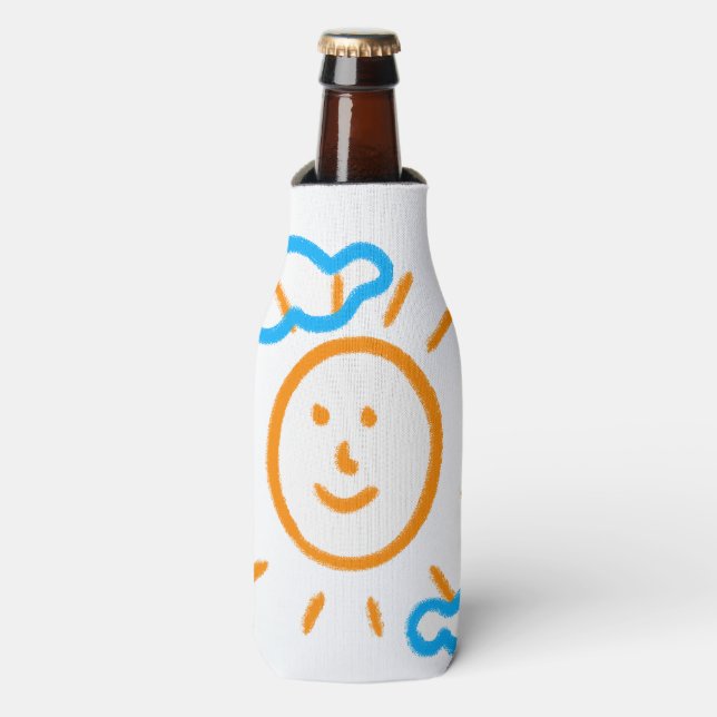 Upload Childs Drawing Turn Kids Artwork to Bottle Cooler (Bottle Front)