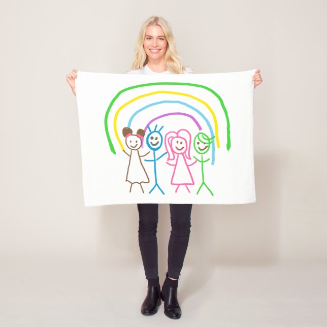 Upload Childs Drawing Turn Kids Artwork to Fleece Blanket (In Situ)