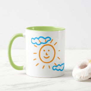 Upload Childs Drawing Turn Kids Artwork to Green Mug