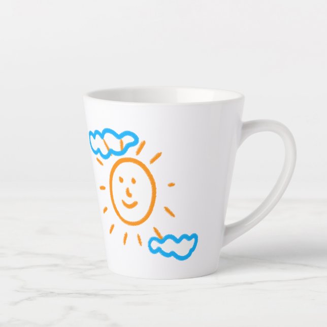 Upload Childs Drawing Turn Kids Artwork to Latte Mug (Right)
