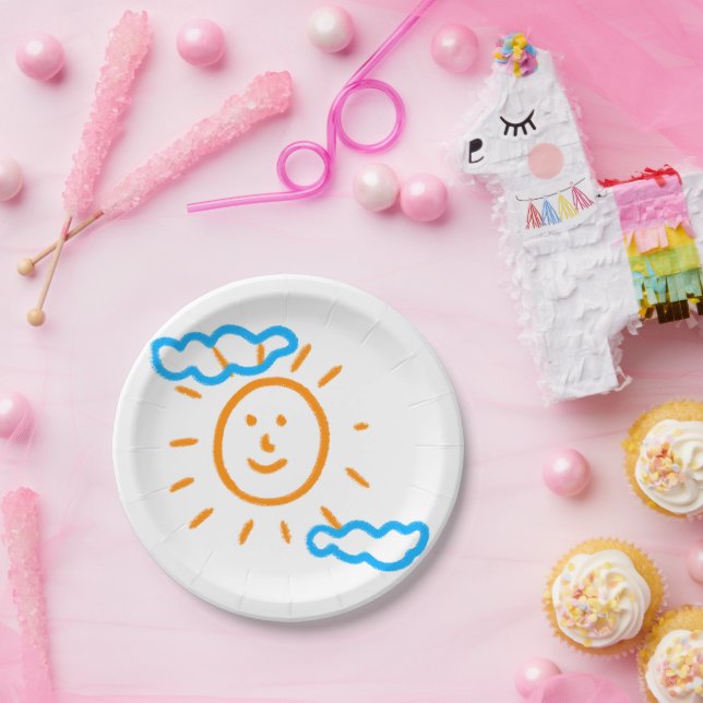 Upload Childs Drawing Turn Kids Artwork to Paper Plate (Party)