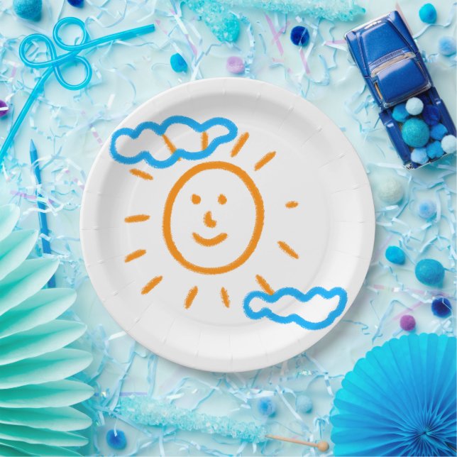 Upload Childs Drawing Turn Kids Artwork to Paper Plate (Party)
