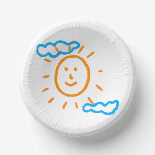 Upload Childs Drawing Turn Kids Artwork to Paper Plate (Front)