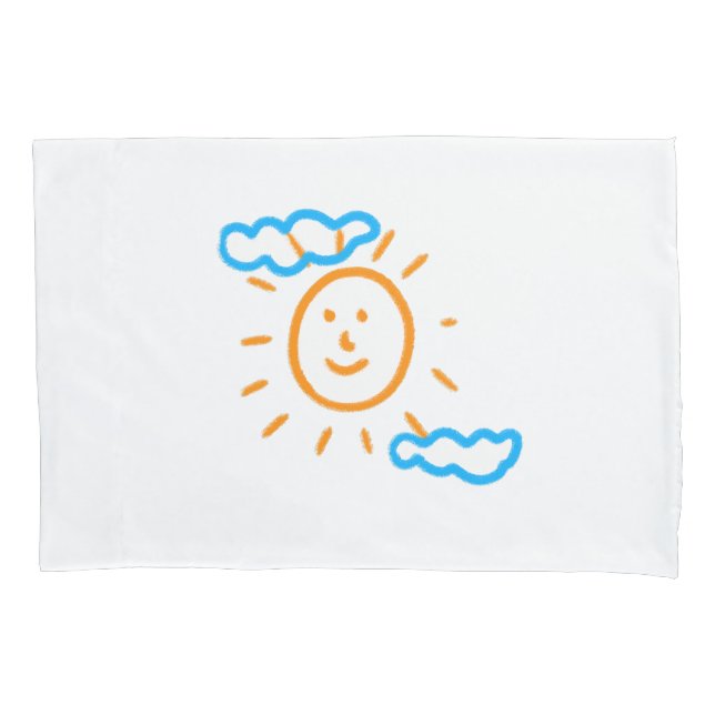 Upload Childs Drawing Turn Kids Artwork to Pillowcase (Front)