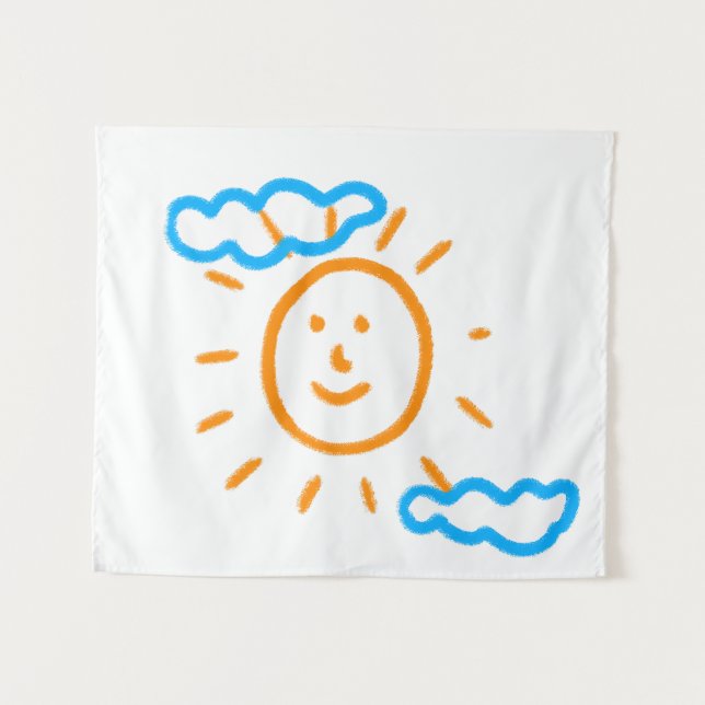 Upload Childs Drawing Turn Kids Artwork to Tapestry (Front (Horizontal))