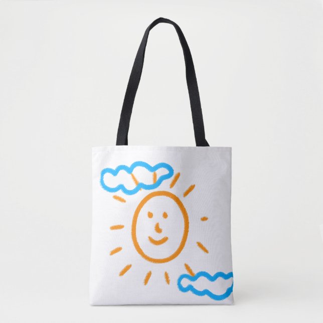Upload Childs Drawing Turn Kids Artwork to Tote Bag (Front)
