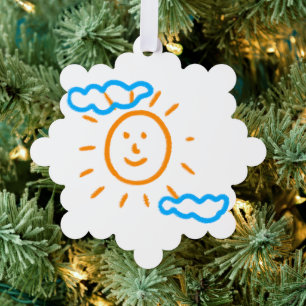 Upload Childs Drawing Turn Kids Artwork to Tree Decoration Card