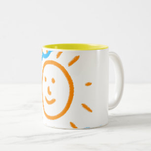 Upload Childs Drawing Turn Kids Artwork to  Two-Tone Coffee Mug
