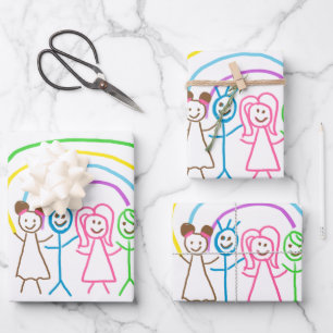 Upload Childs Drawing Turn Kids Artwork to Wrapping Paper Sheet