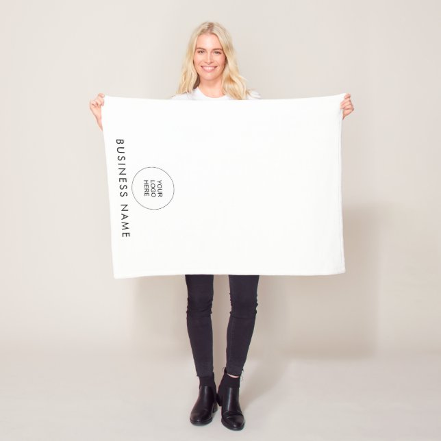 Upload Company Logo Add Text Customisable Small Fleece Blanket (In Situ)