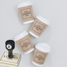 Upload Company Logo Custom Business Branding Wood Rubber Stamp