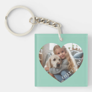 Upload Custom Heart Photo Add Name Family Keepsake Key Ring