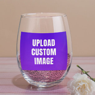 Upload Custom Image - Add Your Own To Print On A Stemless Wine Glass