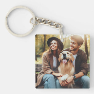 Upload Custom Pet Family Photo Keepsake Gift Key Ring