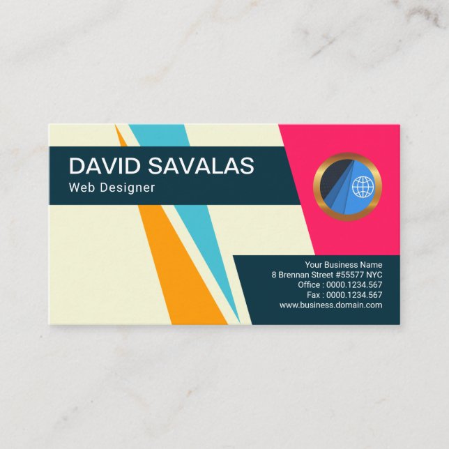 Upload Download Triangle Arrows Web Designer Business Card (Front)
