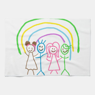 Upload Drawing Turn Kids Artwork to  Tea Towel
