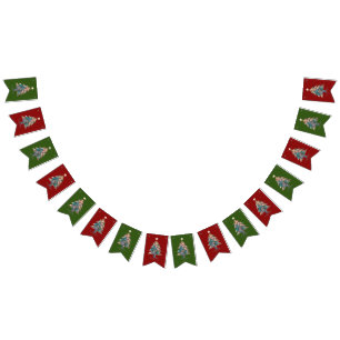 Upload Family Picture into a Christmas Tree Shape Bunting