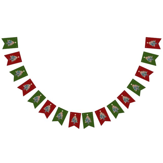 Upload Family Picture into a Christmas Tree Shape  Bunting (All)