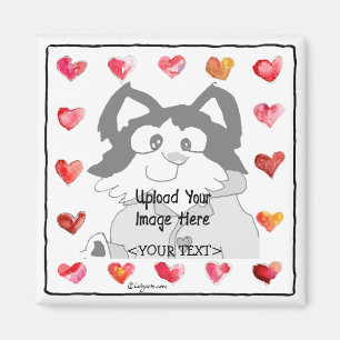 Upload Image Cartoon Hearts Personalised Magnets