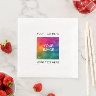 Upload Image Photo Picture Or Logo Add Text Here Napkin