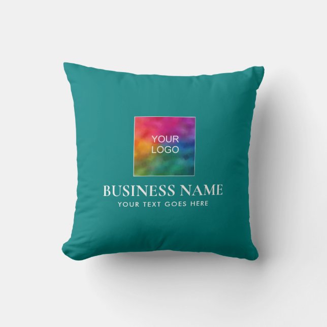 Upload Logo Add Text Minimalist Template Square Cushion (Front)