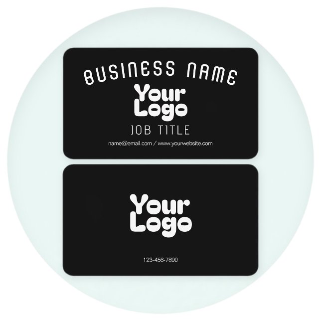 Upload Logo | Black & White (editable) Business Card (Creator Uploaded)