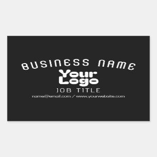 Upload Logo   Black & White (editable) Rectangular Sticker