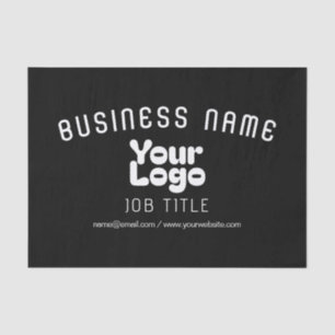 Upload Logo Black & White (editable) Tissue Paper