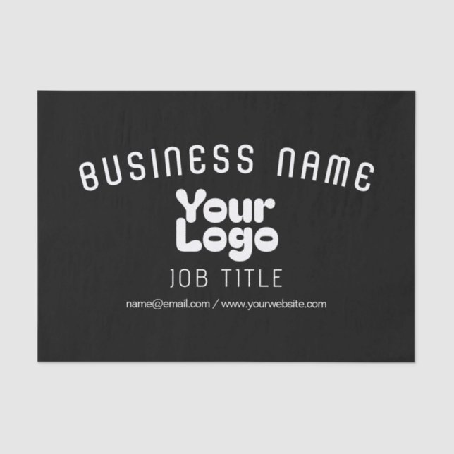 Upload Logo | Black & White (editable) Tissue Paper (Front)